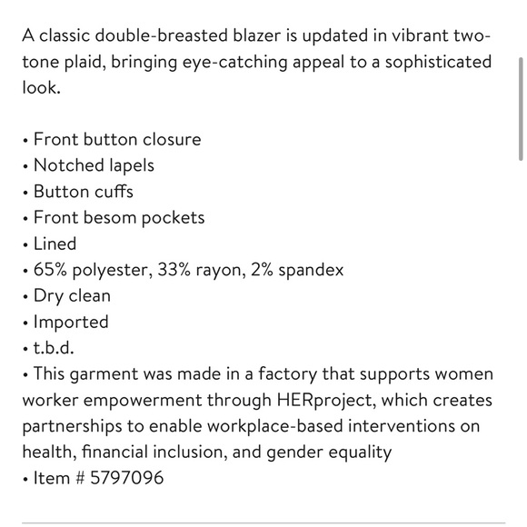 Plaid Double Breasted Blazer - Picture 7 of 13